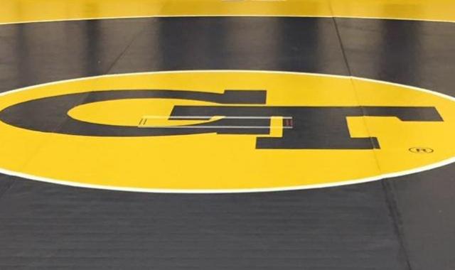 Wrestling mat with Georgia Tech Symbol
